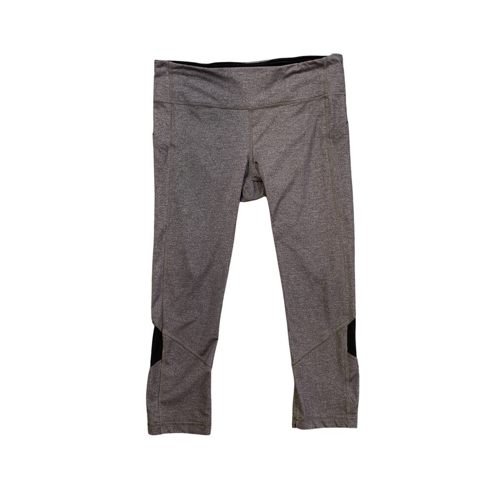 Lululemon Leggings Womens 10 Gray Black Pace Rival Running Crop Side Pockets